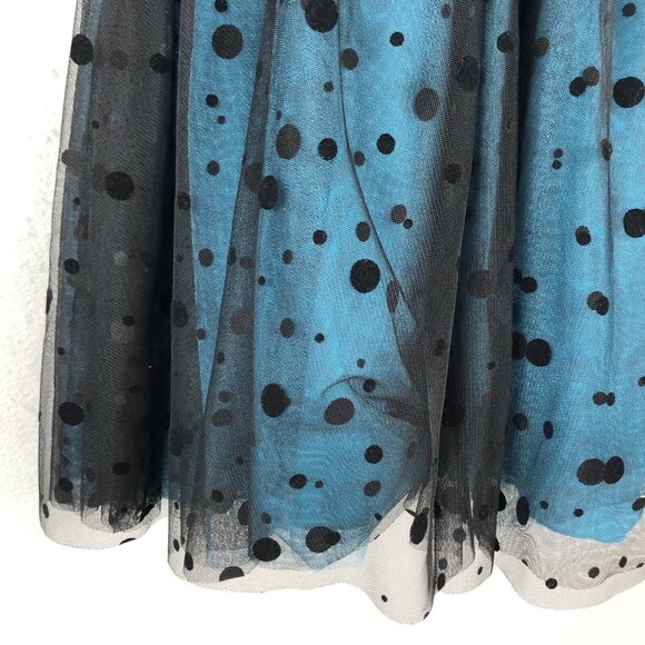 Flirt By Maggie Sottero Dress Womens Small Teal Black Short Prom Event Netting - Picture 10 of 16